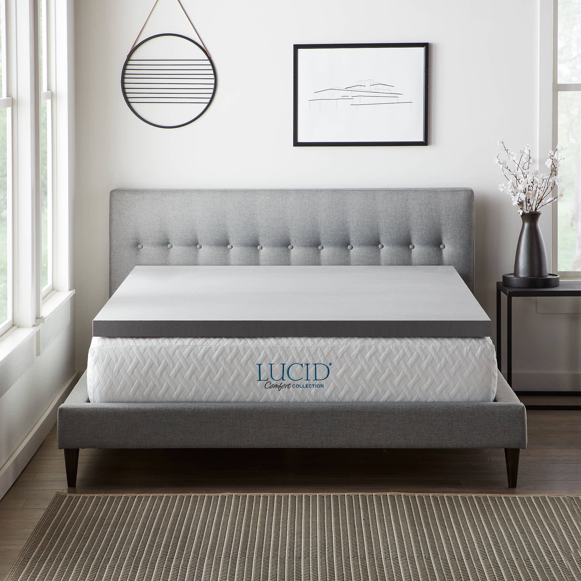 Lucid Comfort Collection Bamboo Charcoal and Aloe 3 Memory Foam Mattress Topper Reviews Wayfair Canada